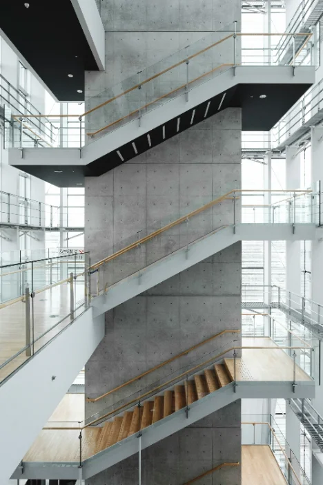Clean stairwell in an apartment building