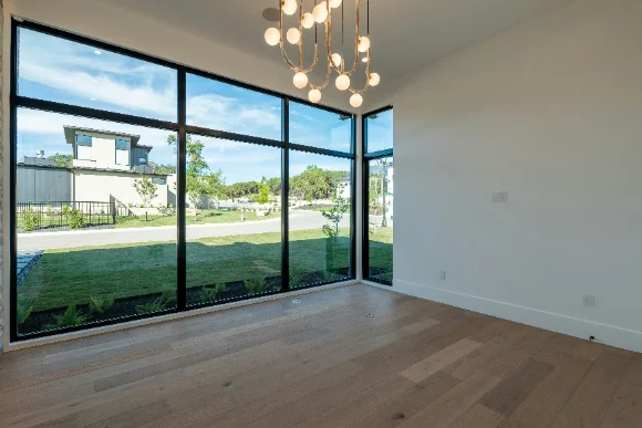 Windows being cleaned in a family home